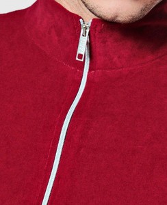 Men <b>Tracksuit</b> 2-Piece Set Solid Red Full Zipper Stand Collar Casual Wear Polyester Material Autumn Season Regular Fit - Product Image 4