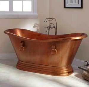 ntique Copper Single Slipper <b>Bath</b> Tub Luxury Villa Freestanding Hot Selling Hot <b>Bath</b> Shined Copper for Bathroom Use - Product Image 2