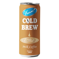 Boisson de café vietnamien de qualité supérieure, infusée à froid, saveur noix de coco, purée, en vrac, 250ml/330ml, en conserve, prête à boire, transformation naturelle