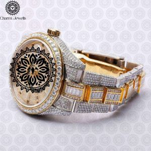 Charm_Jewells Montre de luxe pour femme en acier inoxydable, boîtier rond de 38 mm, quartz analogique, cristal saphir, lumineuse, tendance - Product Image 2