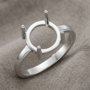 Soldes d'été : Bague semi-montée DIY en argent sterling 925 massif de 8 mm avec sertissage à griffes pour pierre, vente en gros personnalisée pour fournisseurs de bijoux fins - Product Image 3