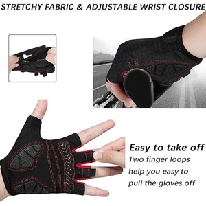 Cycling <b>Gloves</b> Full Finger Bike <b>Gloves</b> Padded Anti slip Grip Breathable Shock Absorption Hand Grips Polyester Cotton Men Women - Product Image 2