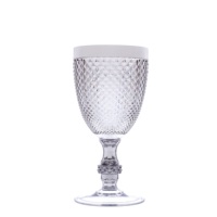 Ensemble de 6 gobelets Excelsa, coupe diamant, sans BPA, en plastique argenté, pour boire directement, pour les fêtes, 8,5 x 8,5 x 18 cm