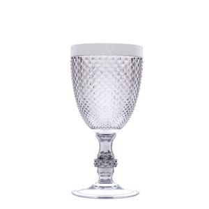 Set di 6 calici Excelsa in plastica argentata con taglio a diamante, 8,5x8,5x18 cm, per bevande - Product Image 1