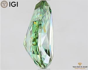 Diamante Cultivado en Laboratorio de 5.01 Quilates con Certificado IGI, Corte Pera, Color Verde Intenso, Claridad VVS2, para Centro de Collar - Product Image 4