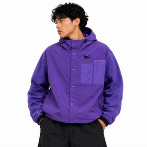 Custom Manufacturer High Quality Custom <b>Zip</b> <b>up</b> Reversible Nylon <b>Jackets</b> Double Plaid Side Waterproof Windbreaker <b>Jacket</b> for Men - Product Image 3