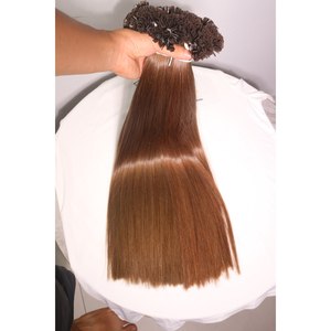 Extensiones de Cabello Castaño Medio con Punta Plana, Liso Sedoso, Doble Trama, Cabello Humano Virgen Vietnamita, Queratina, Venta al por Mayor - Product Image 3
