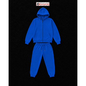 Conjunto Deportivo Personalizado Azul Rey para Hombre, Sudadera con Cremallera Completa y Pantalones Jogger, Ropa Deportiva Informal para Gimnasio, Entrenamiento y Uso Diario, Venta al Por Mayor - Product Image 5