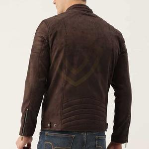 Chaqueta de Gamuza para Hombre, Estilo Vintage, Cuello Alto, Chaqueta de Cuero de Gamuza para Invierno - Product Image 3