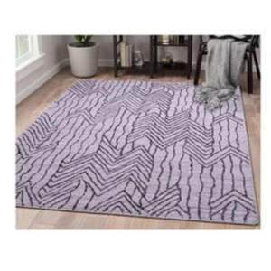 Alfombra Moderna Tejida a Mano Shree Sai, Diseño Chevron, Pelo Plano, Rectangular, Color Morado y Gris, para Suministro al por Mayor - Product Image 3