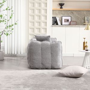 Divano Reclinabile Quadrato Comodo per Due Persone, Poltrona Sacco Morbida con Imbottitura in Schiuma ad Alta Resilienza per Famiglie - Product Image 5