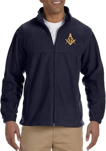 Veste polaire zippée pour homme, brodée d'un carré et d'un compas maçonniques, en polyester et polaire. - Product Image 5