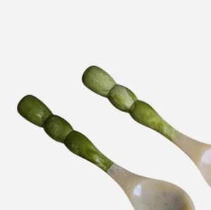 New Design Handmade Resin Angel Style Salad Server Set with Long Handle Spoon and <b>Fork</b> Waterproof - Product Image 2
