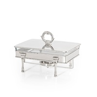 Chauffe-Plats Professionnel en Acier Inoxydable 304, Chauffage à la Vapeur, Capacité 9L, Grilles Réglables, Maintien au Chaud des Aliments, Idéal pour la Restauration, Hôtels et Restaurants, Durable et Moderne