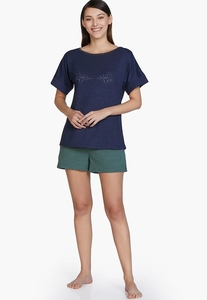 Women's Solid Green Knitted Cotton Shorts Mid Waist <b>Elastic</b> Breathable Casual Regular Fit - Product Image 2