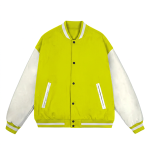 เสื้อแจ็คเก็ต Letterman แบบกำหนดเองสำหรับมหาวิทยาลัย คอตั้ง ผ้าขนสัตว์ผสม กันลม ระบายอากาศได้ดี สำหรับผู้ชาย ขายส่ง สไตล์ไฮสตรีท ผ้าฝ้าย 100% - Product Image 3