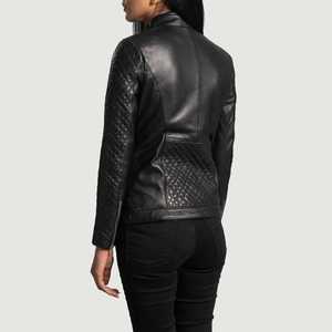 Unique Hot Selling Design <b>Women</b> Leather Jacket Leather <b>Women's</b> Solid Jacket OEM Design Logo Jackets - Product Image 3