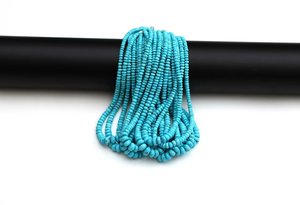 Perles Rondelles Facettées en Turquoise Naturelle d'Arizona 4-9mm, Fil en Vrac, Pierres Précieuses Authentiques pour la Fabrication de Bijoux, Vente en Gros - Product Image 3