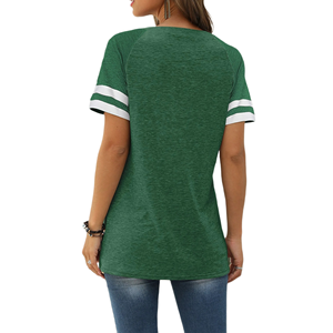 Camisetas informales de verano para mujer, camisetas de manga corta con cuello redondo y corte regular, camiseta transpirable con abertura lateral, estilo streetwear a la moda para mujer - Product Image 2