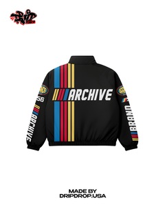 Custom Grand Prix Racing Tracksuit | <b>Black</b> Multi-Color Striped <b>Windbreaker</b> & Shorts | OEM Archive Style Sportswear Manufacturer - Product Image 2