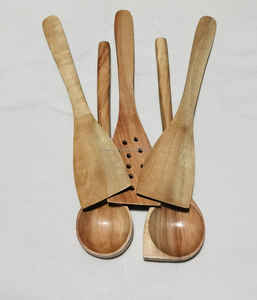 ช้อนไม้สักธรรมชาติสำหรับทำอาหารช้อนไม้สำหรับห้องครัว - Product Image 2