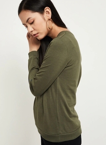 Sudadera de Cuello Redondo Verde Oliva para Mujer, Diseño de Letras con Lentejuelas y Estampado Metálico, Ropa Casual de Otoño - Product Image 2