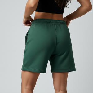 Women Cotton Sweat Shorts Puff Printing Logo Custom Gym Training Shorts OEM Sportswear Manufacturer - Product Image 3