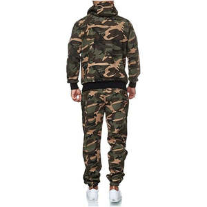 Conjunto Deportivo de Camuflaje para Hombre, 2 Piezas, Sudadera con Cremallera y Pantalones Deportivos, Ropa Deportiva, 100% Poliéster Sin Costuras, Venta al Por Mayor Personalizada - Product Image 2
