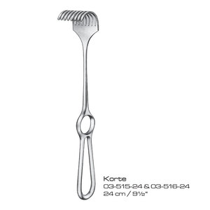 Écarteur chirurgical Korte 24 cm, manuel, en acier inoxydable, instrument de chirurgie générale, classe I, pour hôpital et clinique - Product Image 1