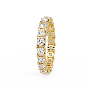 แหวนวงกลมขอบหยักแบบ U ประดับเพชรแล็บโกรว์ ทองคำขาว 14K แหวนแต่งงาน แหวนครบรอบ ขายส่ง - Product Image 3