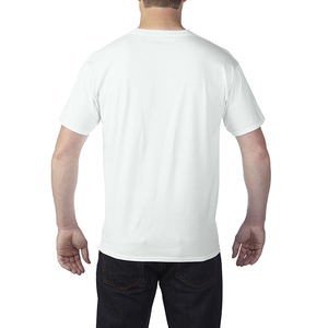 Camiseta de cuello en V para hombre, tela duradera, transpirable y versátil, perfecta para personalizar con tu marca, camiseta de manga corta con cuello redondo y corte ajustado para hombre. - Product Image 2