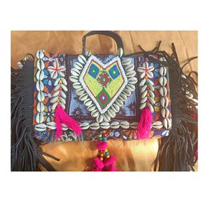 Bohème Boho épaule perlé sacs fabriqués à la main perlé soirée Shopping fête pochette femmes Messenger sacs fourre-tout de l'Inde - Product Image 1