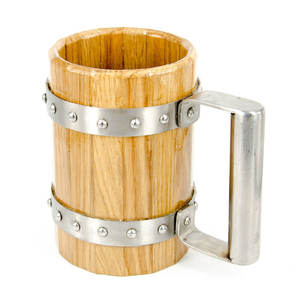 Taza de café rústica de madera con asa, taza de madera maciza para beber té, cerveza, artículos de bebida de madera hechos a mano, accesorios para el hogar y el bar - Product Image 3