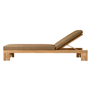 Chaise longue de jardin moderne et minimaliste en teck, réglable, pliable, pour piscine, mobilier de patio inclinable, qualité supérieure - Product Image 3