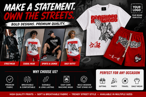 Ensemble T-shirt graphique personnalisé pour homme et short en mesh, tenue streetwear de gym d'été deux pièces, ensemble de survêtement décontracté assorti avec impression en relief - Product Image 6