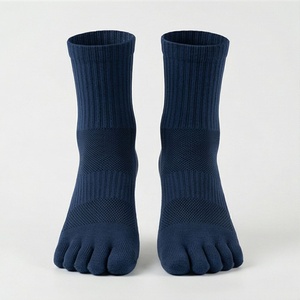 Calcetines de Hombre, Color Sólido, Tejidos, Transpirables, de Cinco Dedos, de Algodón y Elastano, para Uso Diario en Primavera - Product Image 1