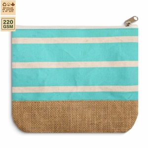 Sac fourre-tout de plage en toile de coton laminée 220 GSM, sac de voyage de plage 22x18 cm, logo personnalisé, vente en gros, OEM, marque privée, modèle SNC138C - Product Image 1