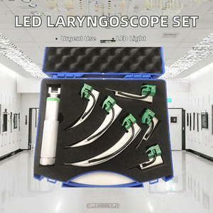 Ensemble de laryngoscopes réutilisables, lames de laryngoscope direct, poignées, pour adultes et pédiatriques, intubation endotrachéale, gestion des voies respiratoires, médical - Product Image 4