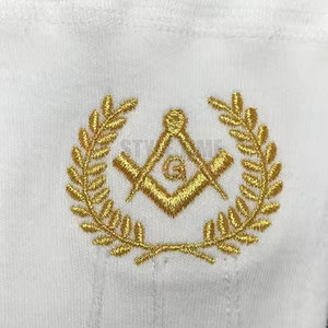 Gants maçonniques en coton de haute qualité avec une coupe confortable, des coutures soignées et un aspect formel classique pour les cérémonies - Product Image 6