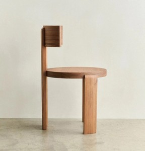 Silla de Madera de Teca Sólida con Asiento Circular de 3 Patas y Respaldo Curvo - Product Image 2