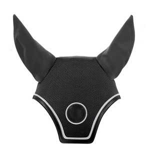 Cache-oreilles équestre le plus vendu, voile anti-mouches pour cheval avec logo personnalisé, couleur personnalisable, filet pour oreilles de cheval tricoté à la main, OEM - Product Image 1