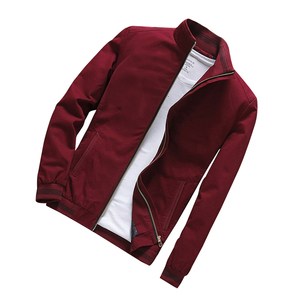Men's Black Bomber <b>Jacket</b> <b>With</b> Sherpa <b>Lining</b> Zipper Closure Stand Collar Casual Winter Wear Thick <b>Fleece</b> Windproof Coat - Product Image 1