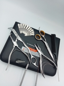 New Hair Extensions Tools Kit Silver Mirror Polish Stainless Steel Custom Logo Accepted Pliers Scissors Loop & <b>Hook</b> Metal <b>Clips</b> - Product Image 4