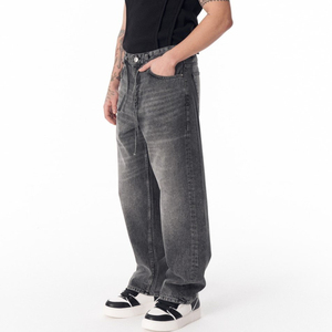 Pantalon Baggy en Denim 100% Coton 14 Oz pour Hommes, Fabrication OEM, Streetwear, Jeans à Jambes Larges pour Hommes, Taille Grande - Product Image 5