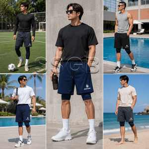 Lote en Stock Listo para Enviar: Pantalones Cortos Halal Modestos para Hombre, de Secado Rápido, 2 en 1, por Debajo de la Rodilla, Islámicos Awrah, Venta al por Mayor por Paquete - Product Image 4