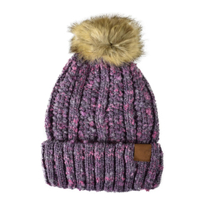 Navy Blue <b>Knitted</b> <b>Beanie</b> With Fur Pom-Pom Unisex Winter Hat Handmade Acrylic Solid Color Casual Outdoor Wear 56-58CM - Product Image 4