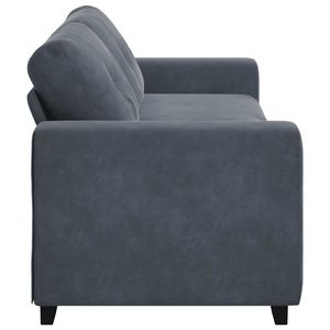 Sofá de 3 Plazas en Terciopelo Gris Oscuro de 220x78x80 cm para Salón - Product Image 5