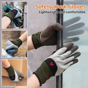 Guantes de Trabajo de Látex Industriales Cómodos de 13G, Guantes de Seguridad Antideslizantes Recubiertos de Látex y Poliéster, Guantes de Goma Económicos - Product Image 6