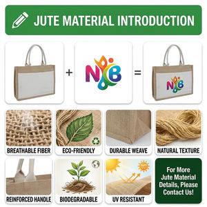 Bolsa de Picnic de Yute de Primera Calidad con Interior Laminado, Bolsa Reutilizable Impermeable - Product Image 4