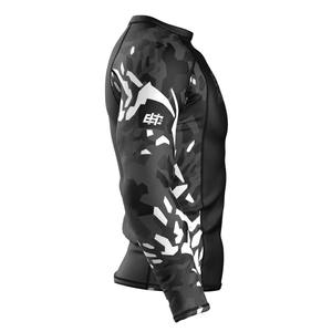 T-shirt de compression camouflage à manches courtes pour homme, Rash Guard MMA BJJ, pour entraînement sportif et gym, sous-vêtement athlétique personnalisé, séchage rapide - Product Image 3